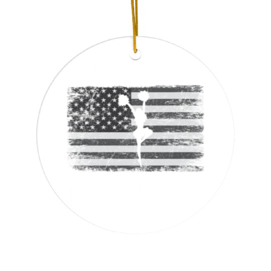 Cheer Dad American Flag Vintage Funny Cheerleader Ceramic Ornaments