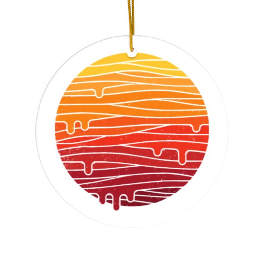 The Mountain Sun and Moon Ceramic Ornaments