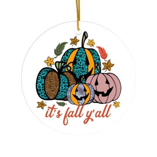 It s Fall Y all Sublimation 01 Ceramic Ornaments
