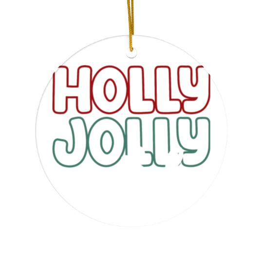 Holly jolly babe Ceramic Ornaments
