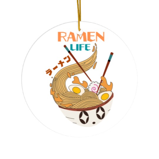 Ramen Mushroom Crossword-japanese noodles Ceramic Ornaments