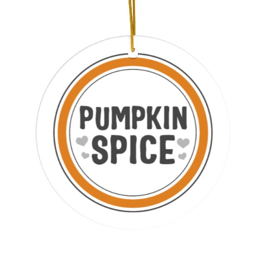 Halloween Theme Cute Pumpkin Spice Coffee Lover Ceramic Ornaments