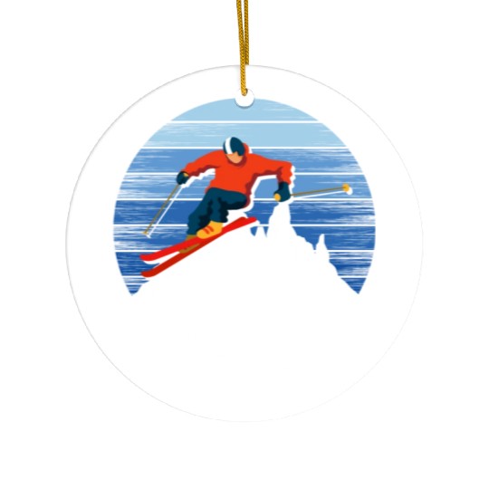 Winter Sports Ski Vacation Ski Slope Ceramic Ornaments
