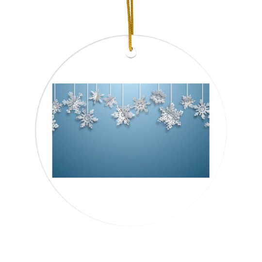 Elegant Hanging Snowflakes Light Blue Ceramic Ornaments