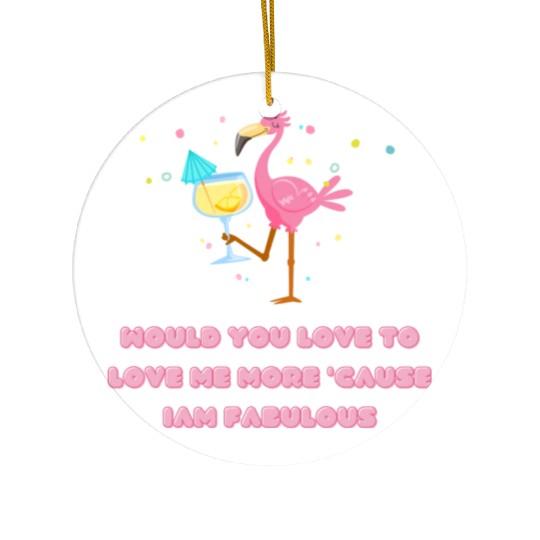 Flamingo love Ceramic Ornaments