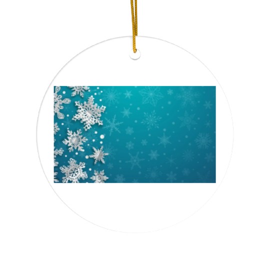 Elegant Christmas Snowflakes Pattern Teal Ceramic Ornaments