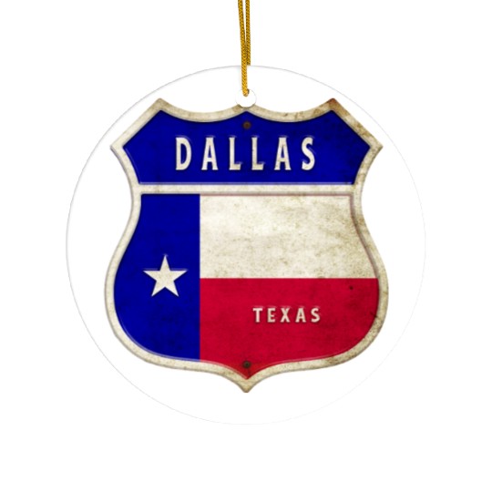 Dallas Texas crest flag design Ceramic Ornaments