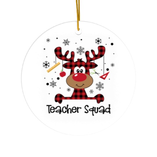 Bleached Teacher Squad Reindeer Funny Teacher Ceramic Ornaments