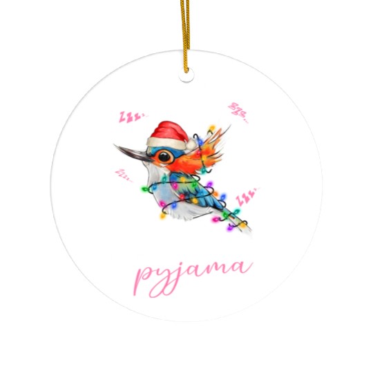 Winter Christmas Pyjama Hummingbird Ceramic Ornaments