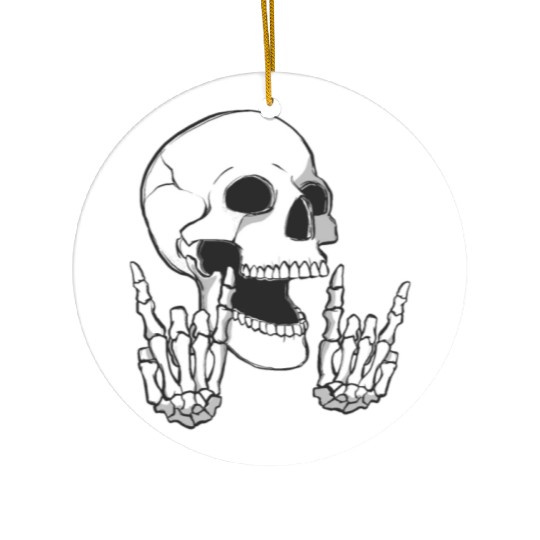 Spooky Skull Heavy Music Halloween Design Ceramic Ornaments