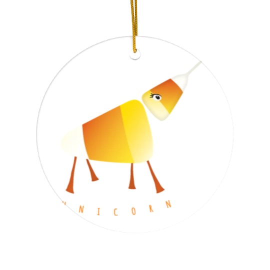 UNICORN Funny Candy Corn Halloween Ceramic Ornaments
