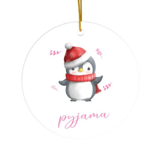 Winter Christmas Pyjama Penguin Ceramic Ornaments