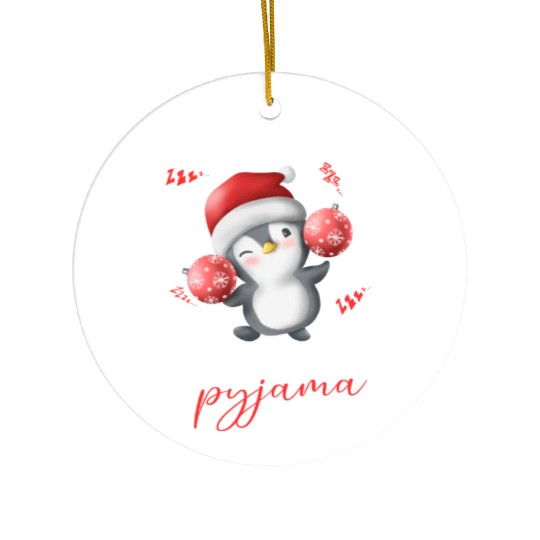Winter Christmas Pyjama Penguin Ceramic Ornaments