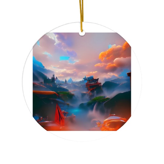 A Timeless World in a Distant Solar System Bright Ceramic Ornaments