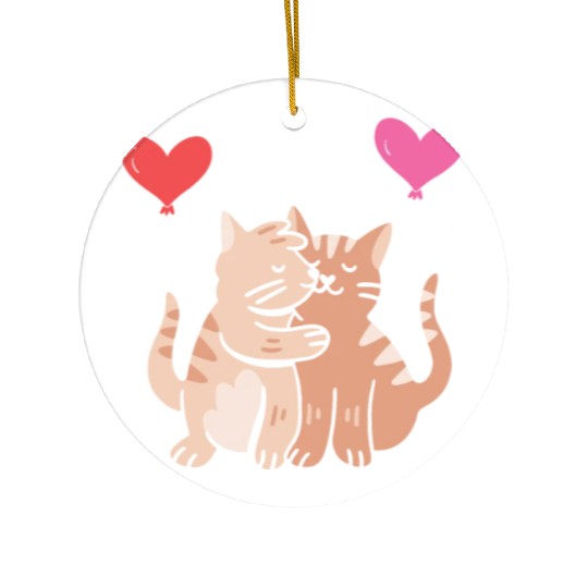 Cat Lover Valentines Day Hearts Day Cupid Love Ceramic Ornaments