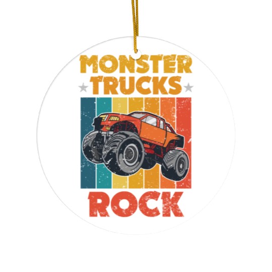 Awesome Monster Trucks Rock Tricks Stunts Wheelies Ceramic Ornaments