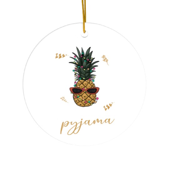 Winter Christmas Pyjama Pineapple Ceramic Ornaments