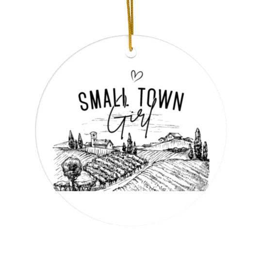 Small Town Girl with Landscape Ceramic Ornaments