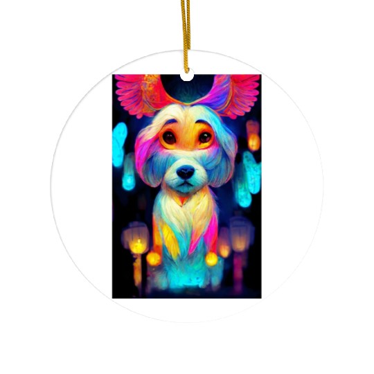 Angel Dog 014 Ceramic Ornaments