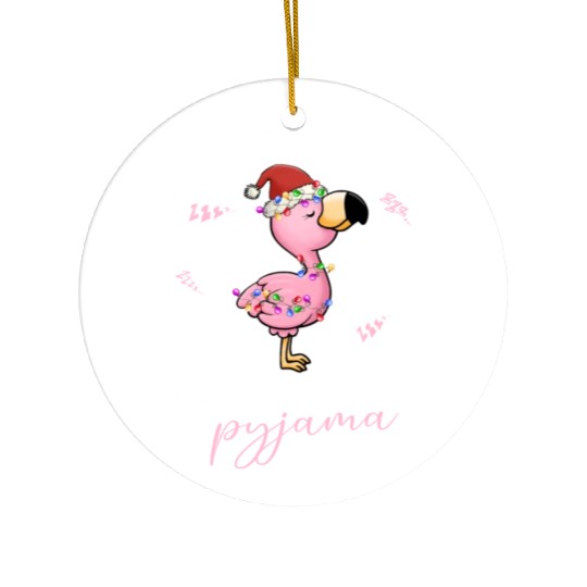 Winter Christmas Pyjama Flamingo Ceramic Ornaments