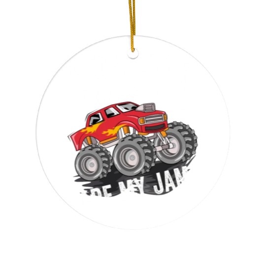 Monster Trucks Are My Jam Vintage Retro Ceramic Ornaments