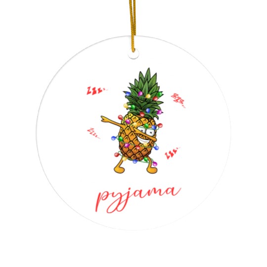 Winter Christmas Pyjama Pineapple Ceramic Ornaments