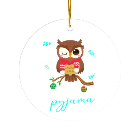 Winter Christmas Pyjama Owl Ceramic Ornaments