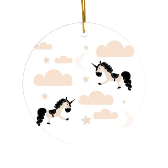 Unicorn rainbow Ceramic Ornaments