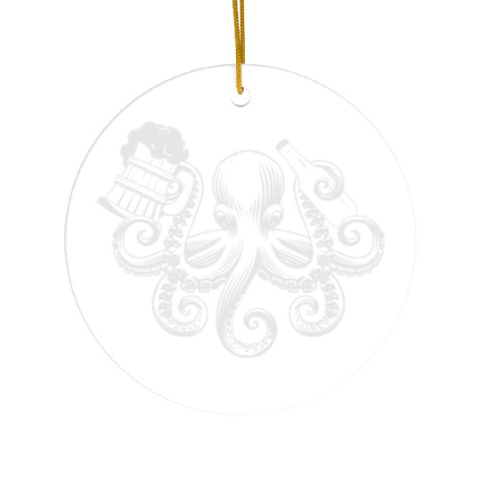 Octopus Beer Drinking Men Beer Lover Ceramic Ornaments