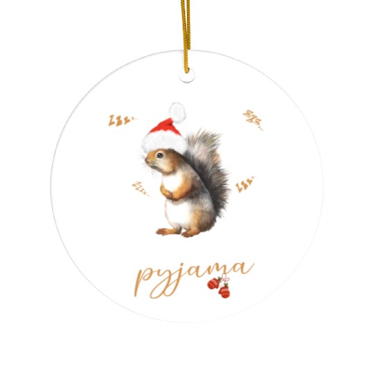 Winter Christmas Pyjama Squirrel Ceramic Ornaments
