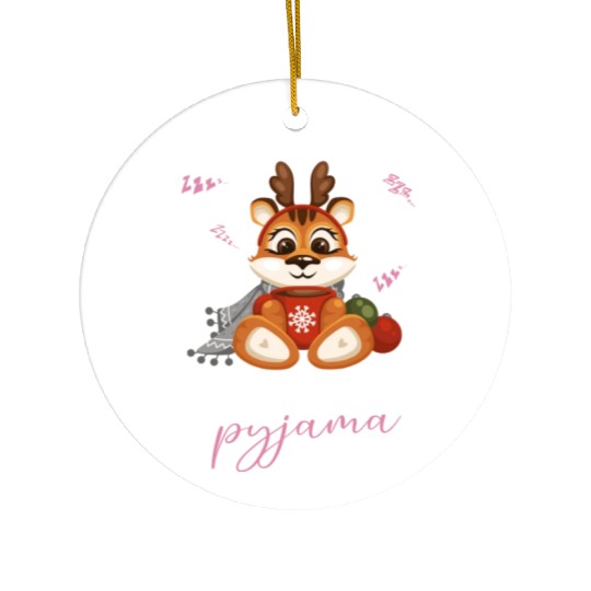 Winter Christmas Pyjama Tiger Ceramic Ornaments