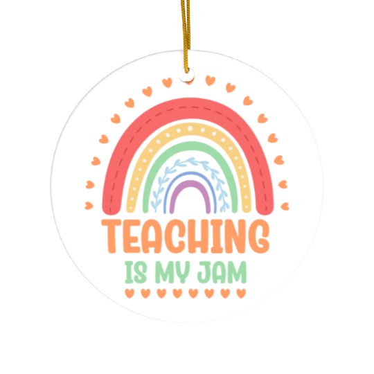 Teaching Is My Jam School Teacher Appreciation Ceramic Ornaments