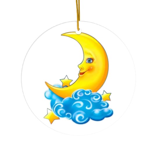 dessin de croissant de lune Ceramic Ornaments