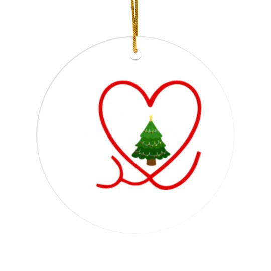 Nurse Heartbeat Christmas Tree Ceramic Ornaments