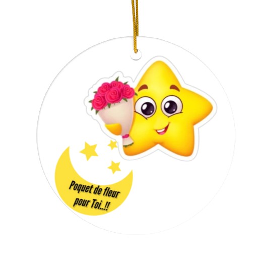 Design d'étoile et lune Ceramic Ornaments