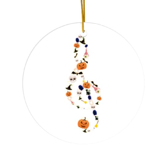 Halloween Music Teacher Ceramic Ornaments, Music Note Symbol