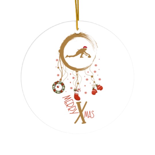 Winter dreamcatcher Christmas Curling Ceramic Ornaments