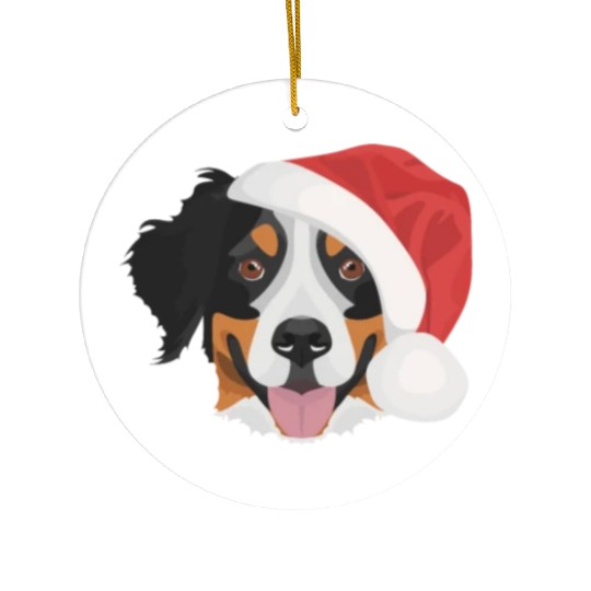 Bernese Mountain Dog Merry Christmas Ceramic Ornaments