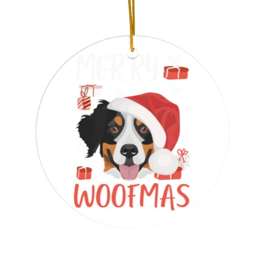 Bernese Mountain Dog Merry Christmas Ceramic Ornaments