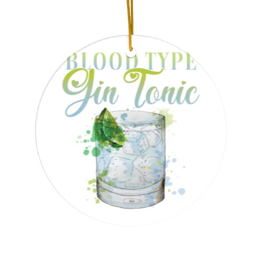 Blood Type Gin Tonic Cocktail for Bartender Ceramic Ornaments