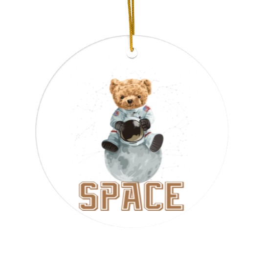 Funny Quote Space teddy bear Astronaut Ceramic Ornaments