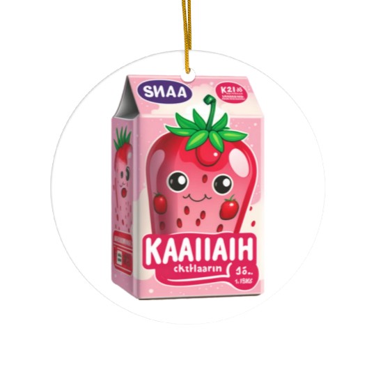 Strawberry Milk Kawaii Ceramic Ornaments