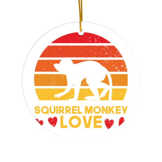I love squirrel monkeys sunrise design Ceramic Ornaments