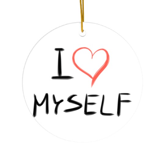 i love me heart text Ceramic Ornaments