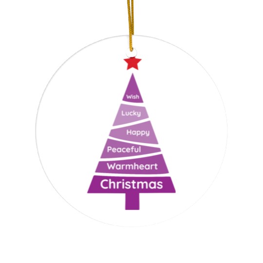 Minimalist Fandango Purple Christmas Pine Ceramic Ornaments