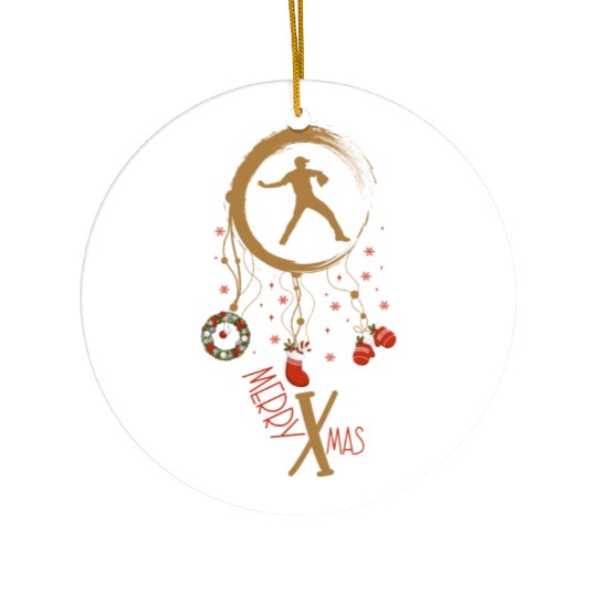 Winter dreamcatcher Christmas Baseball Ceramic Ornaments