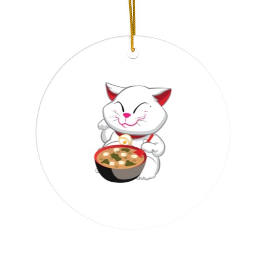 Miso Happy Funny Japanese Cat Miso Ceramic Ornaments
