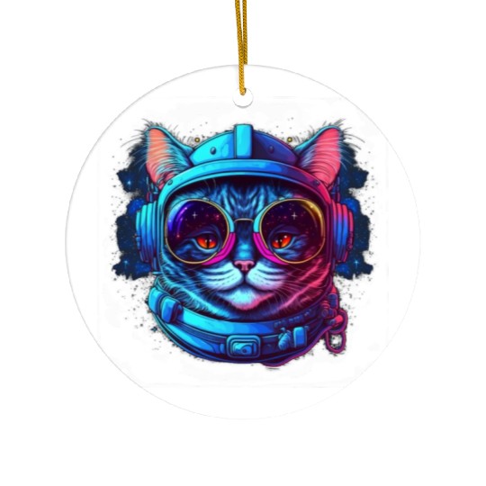 Space Cat Ceramic Ornaments