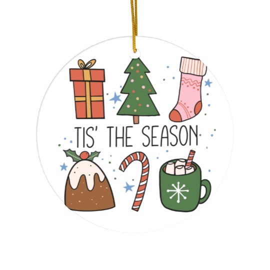 Tis the Season Christmas Ceramic Ornaments