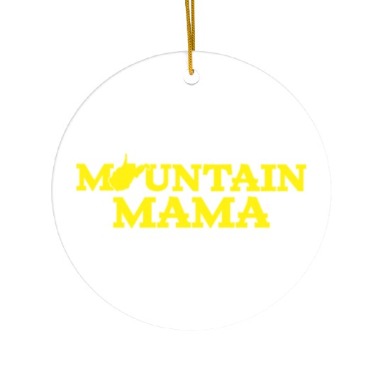 Mountain Mama Wv Blue And Gold Ceramic Ornaments